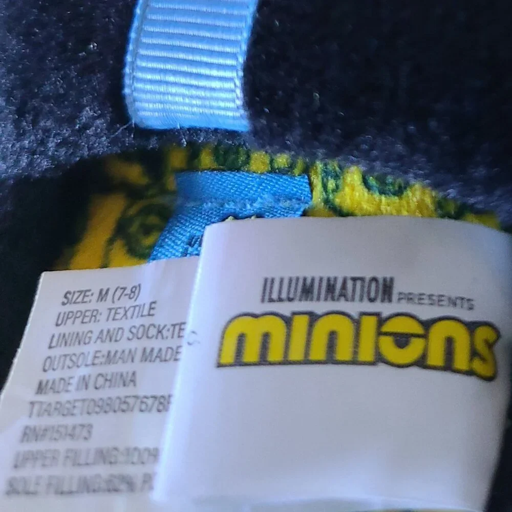 MINIONS RISE OF GRU- PLUSH SLIPPERS- TODDLERS SIZE MEDIUM (7-8)